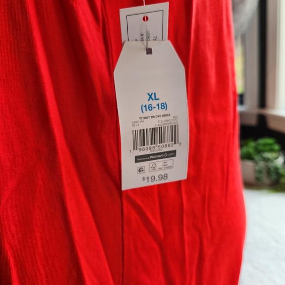 B1G1! NWT Ombre Maxi Knit Tie Dye Dress! Red/Coral colors | Size XL 16-18 - Picture 4 of 7